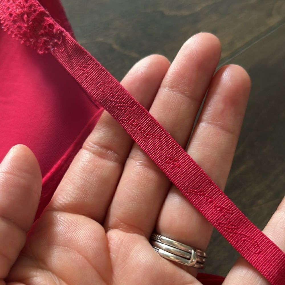 Vintage Victoria’s Secret Angel signature lined demi  red bra 34B - Picture 8 of 12